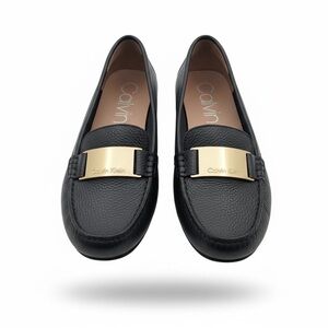 Calvin Klein Black Flats with Gold Detail